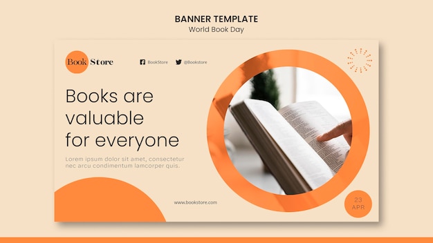 World book day horizontal banner template