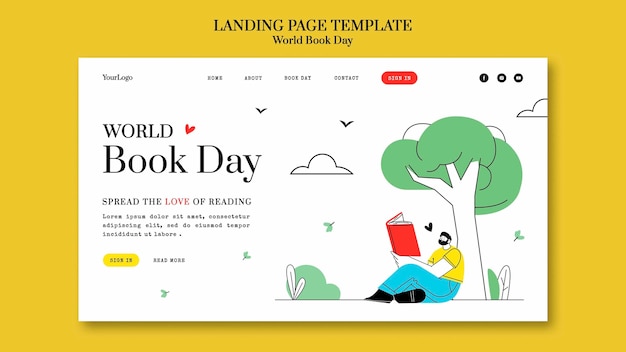 Free PSD world book day landing page