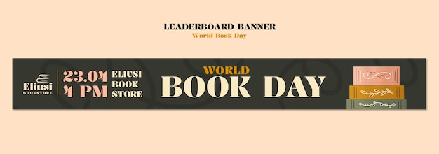 Free PSD world book day leaderboard banner  template