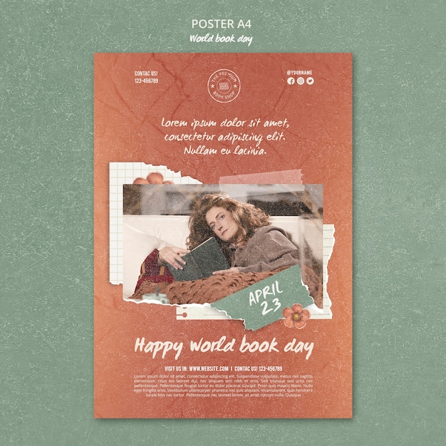 Free PSD world book day template design