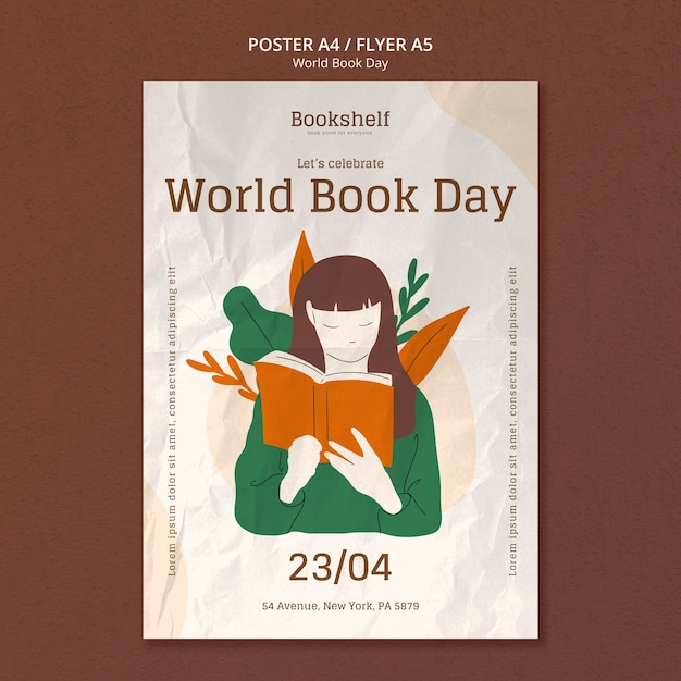 Free PSD world book day template design