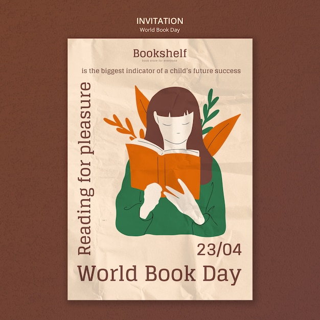 Free PSD world book day template design