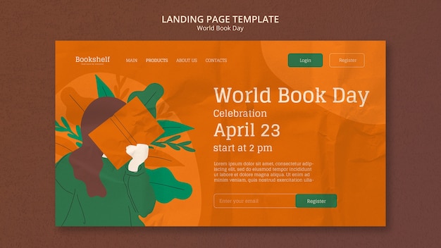 Free PSD world book day template design