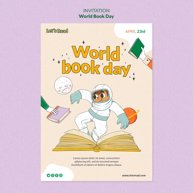 Free PSD world book day template design