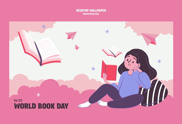 Free PSD world book day template design