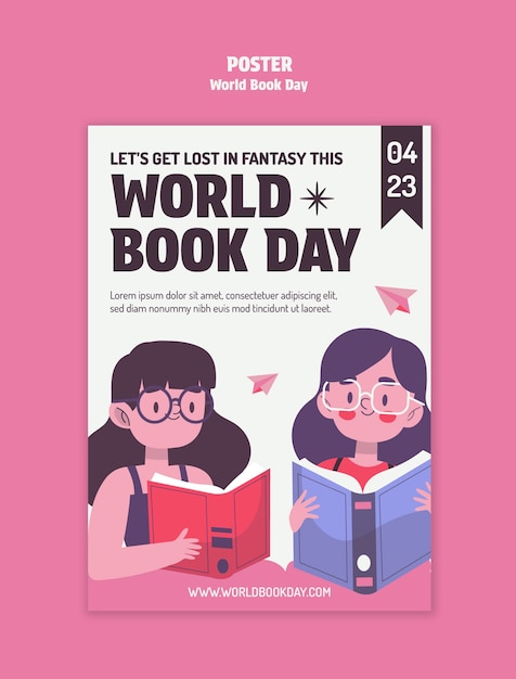 Free PSD world book day template design