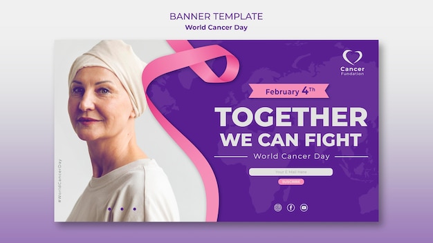 Free PSD world cancer day awareness banner template