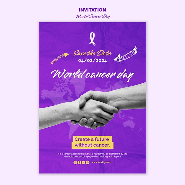 World cancer day awareness invitation template