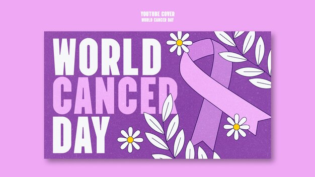 Free PSD world cancer day awareness youtube cover