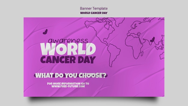 World cancer day horizontal banner template