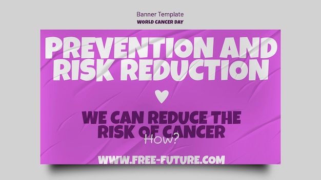 World cancer day horizontal banner template