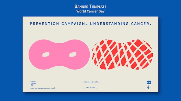 Free PSD world cancer day horizontal banner template