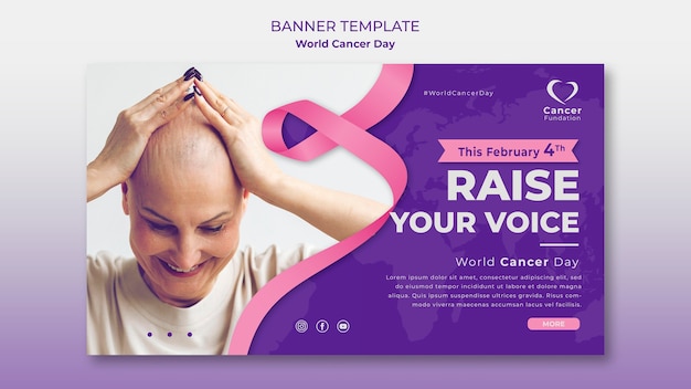 Free PSD world cancer day horizontal banner template