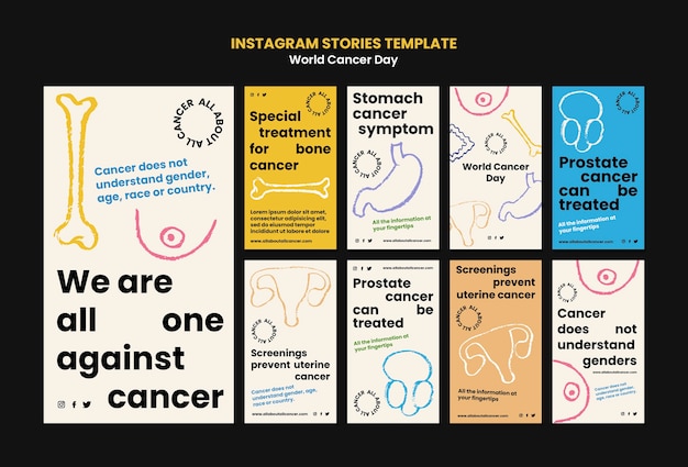 Free PSD world cancer day instagram stories design template