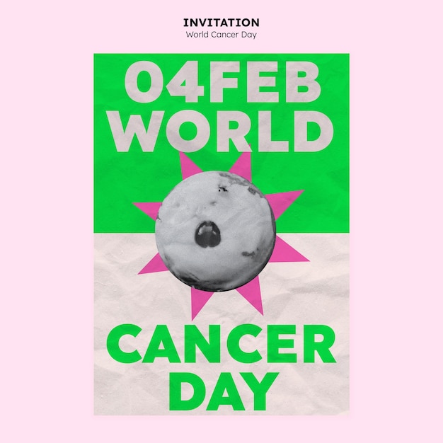 Free PSD world cancer day invitation template