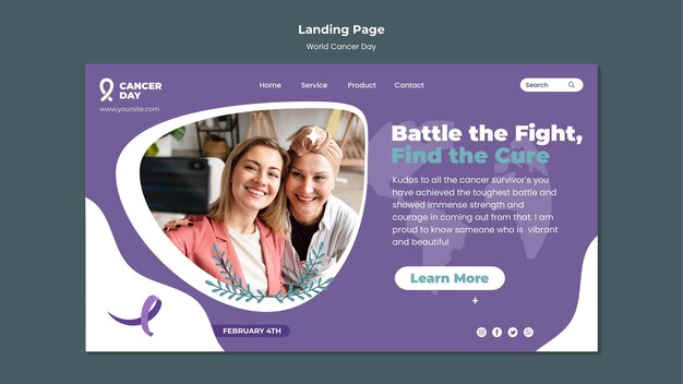 World cancer day landing page template