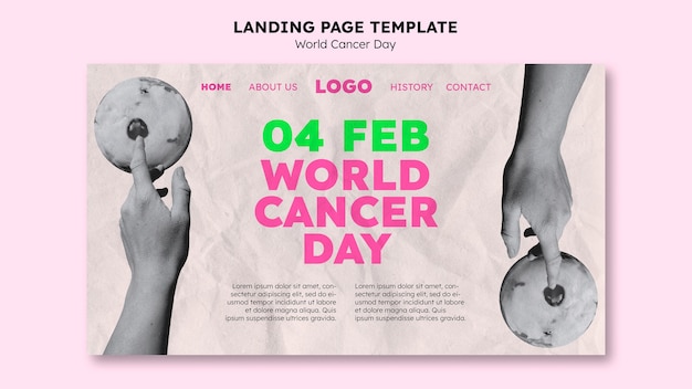 World cancer day landing page template