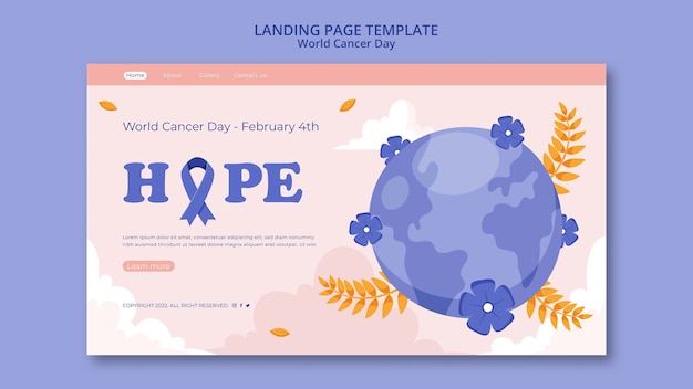 Free PSD world cancer day landing page template