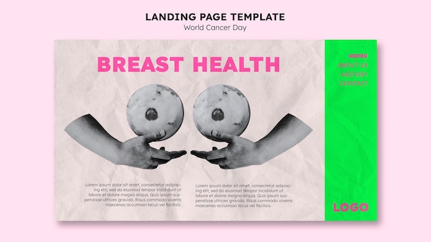 Free PSD world cancer day landing page