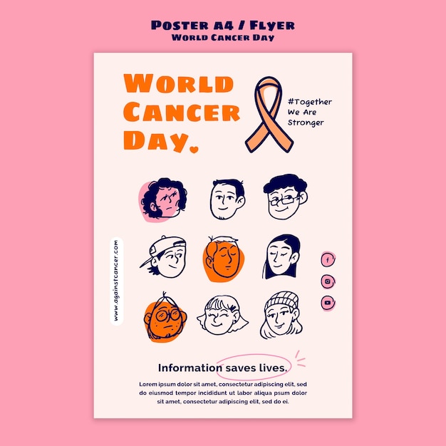 World cancer day poster and flyer template