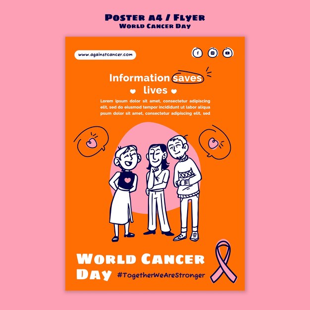 World cancer day poster and flyer template