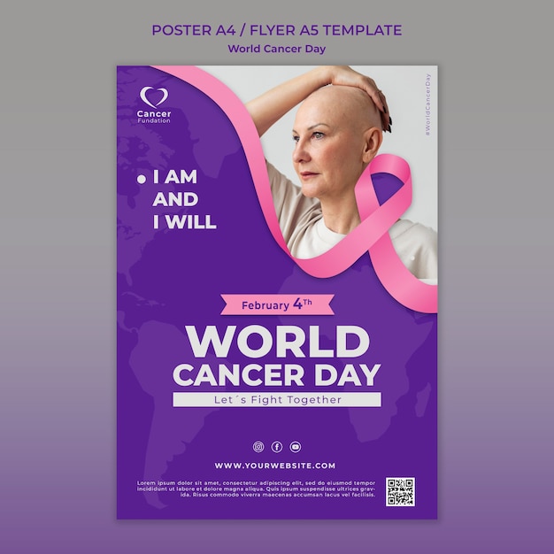 Free PSD world cancer day poster template