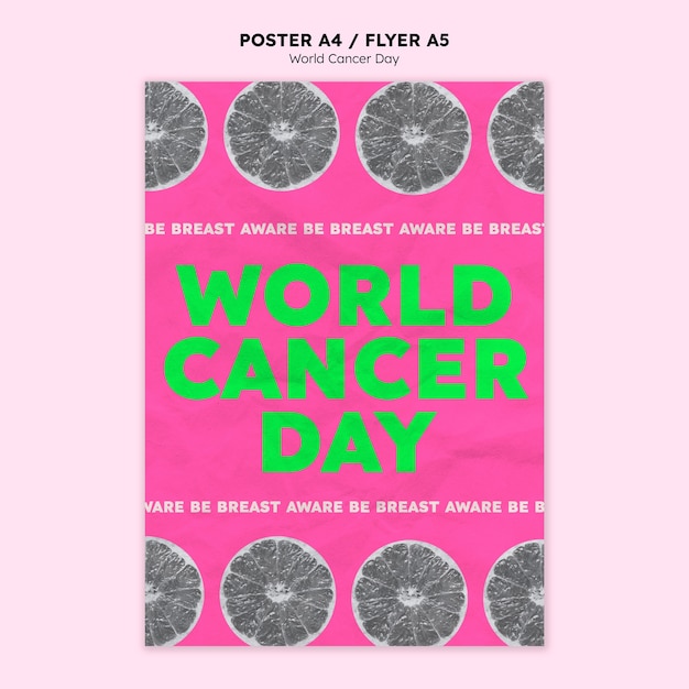 Free PSD world cancer day poster template