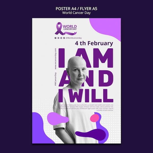 Free PSD world cancer day poster template