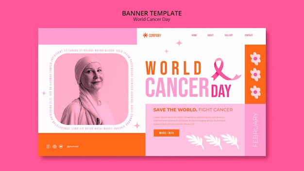 Free PSD world cancer day template design