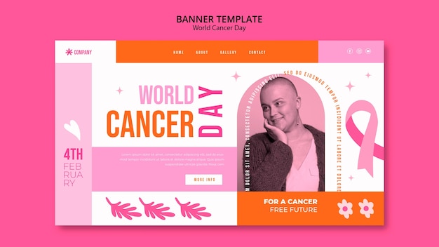 Free PSD world cancer day template design