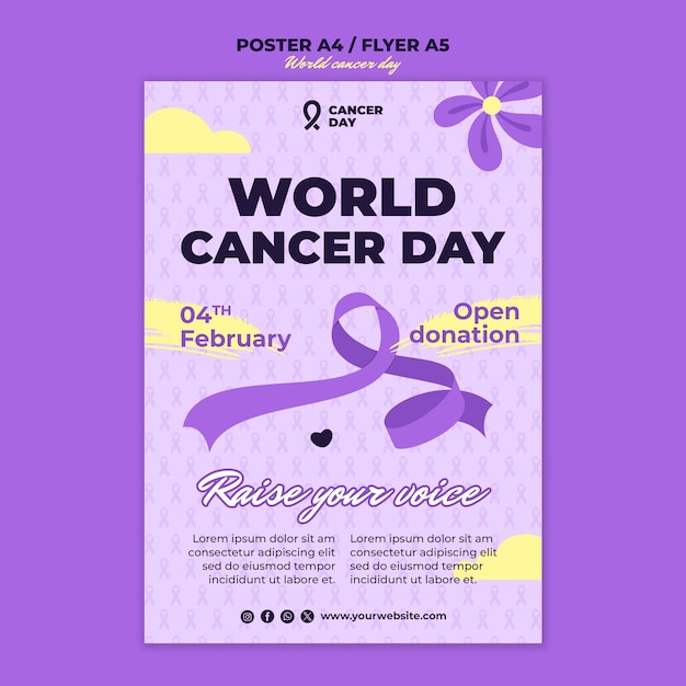 Free PSD world cancer day template design