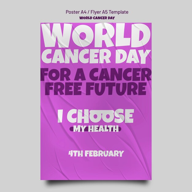 World cancer day vertical poster template