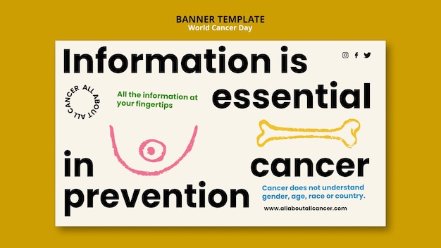 Free PSD world cancer daybanner design template