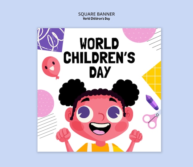 Free PSD world children's day celebration template