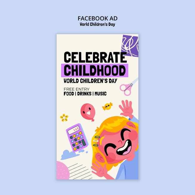 Free PSD world children's day celebration template