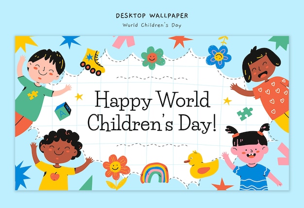 Free PSD world children's day desktop template design