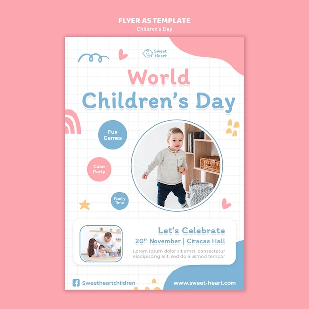 Free PSD world children's day flyer template