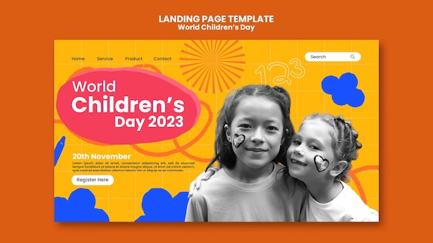 Free PSD world children's day template design