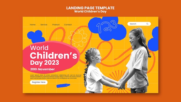 Free PSD world children's day template design