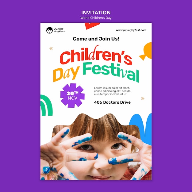 Free PSD world children's day template design