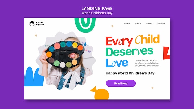 Free PSD world children's day template design