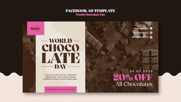 Free PSD world chocolate day celebration facebook template