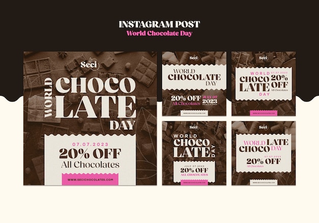 Free PSD world chocolate day celebration  instagram posts