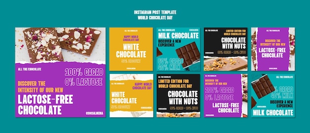 Free PSD world chocolate day celebration instagram posts