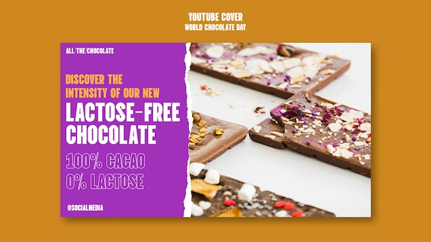 Free PSD world chocolate day celebration youtube cover