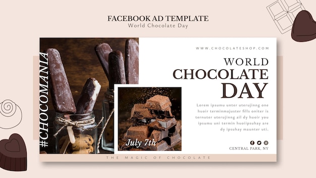 Free PSD world chocolate day facebook template