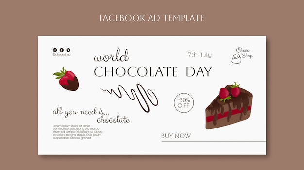 Free PSD world chocolate day facebook template