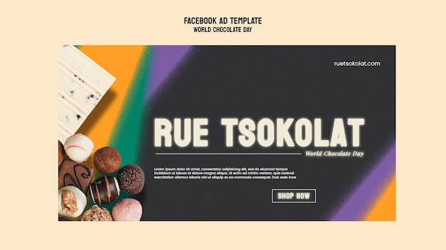 Free PSD world chocolate day facebook template