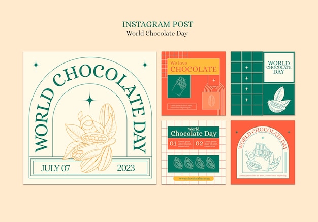 Free PSD world chocolate day instagram posts