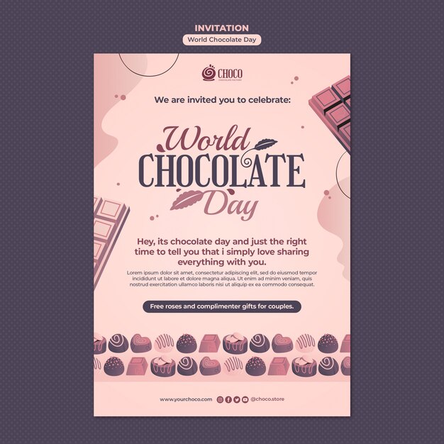 World chocolate day invitation template